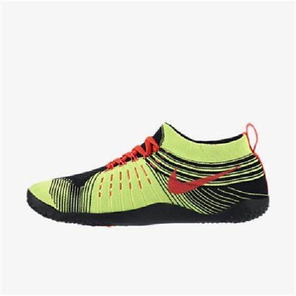 NEW NIKE Flyknit Hyperfeel Black Volt Yellow 7.5 - Picture 5 of 5